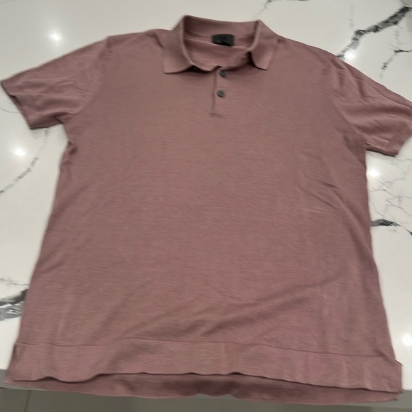 Silk blended pink polo shirt for men - Picture 2 of 2
